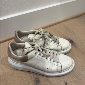 Alexander McQueen White and Tan Sneakers